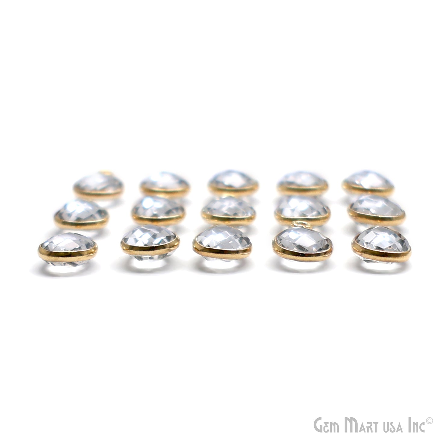 Pear Single Bail Gold Bezel 8x12mm Gemstone Connector