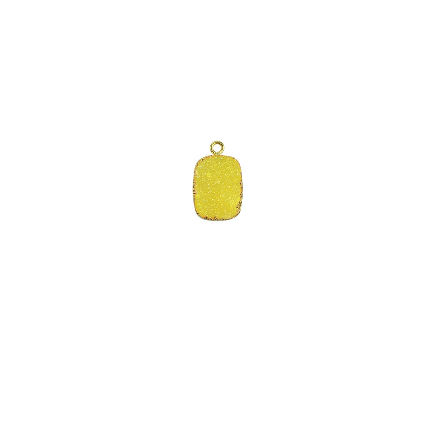 Clearance Gold Electroplated 12x16mm Octagon Single Bail Druzy Gemstone Connector