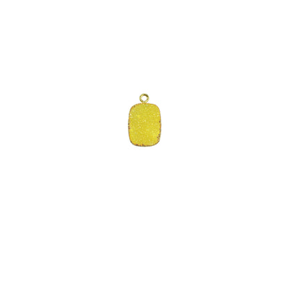 Clearance Gold Electroplated 12x16mm Octagon Single Bail Druzy Gemstone Connector