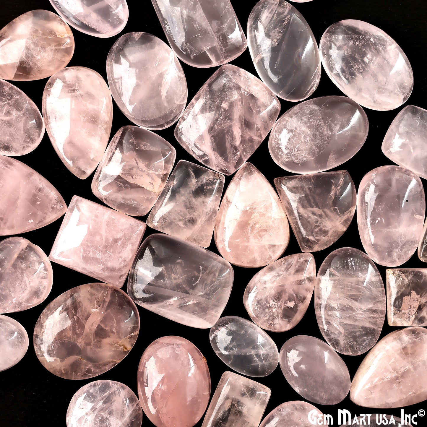 Rose Quartz Mix Shape Cabochon, Natural Rose Quartz, 1.5-2 Inch Pink Healing Crystal for Jewelry Making