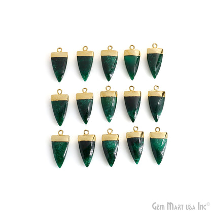 Gemstone Triangle 24x10mm Gold Electroplated Single Bail Connector
