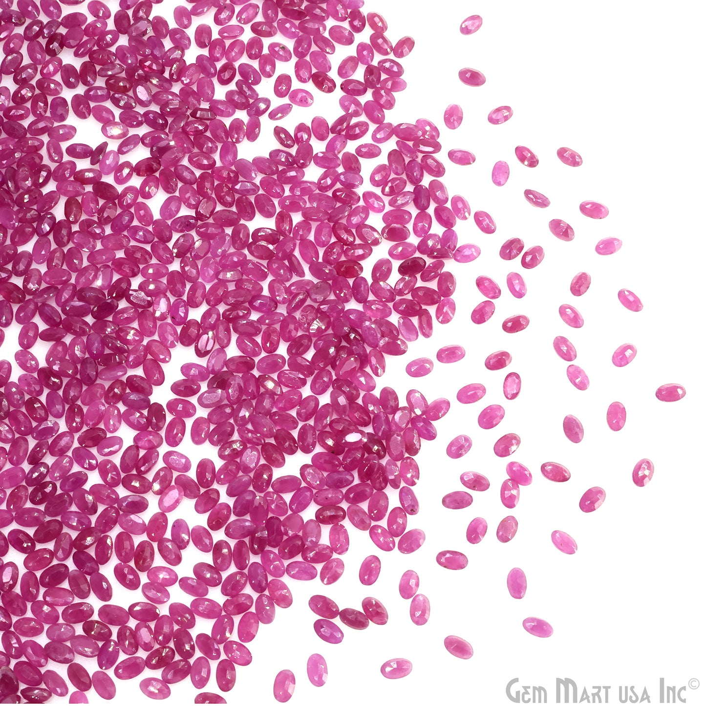 Ruby Wholesale Gemstones, 100% Natural Precious Gems, Pink Faceted Loose Gems, 5x3mm, Oval, 5 Carats