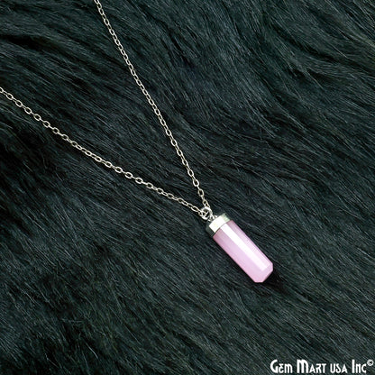 Single Point 25x7mm Silver Electroplated Gemstone Connector