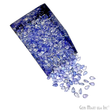 Tanzanite Wholesale Gemstones, 100% Natural Precious Gems, Purple and Blue Faceted Loose Gems, 5x3mm, Pears, 5 Carats