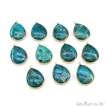 Pears 20x25mm Faceted Gold Single Bail Bezel Gemstone Connector