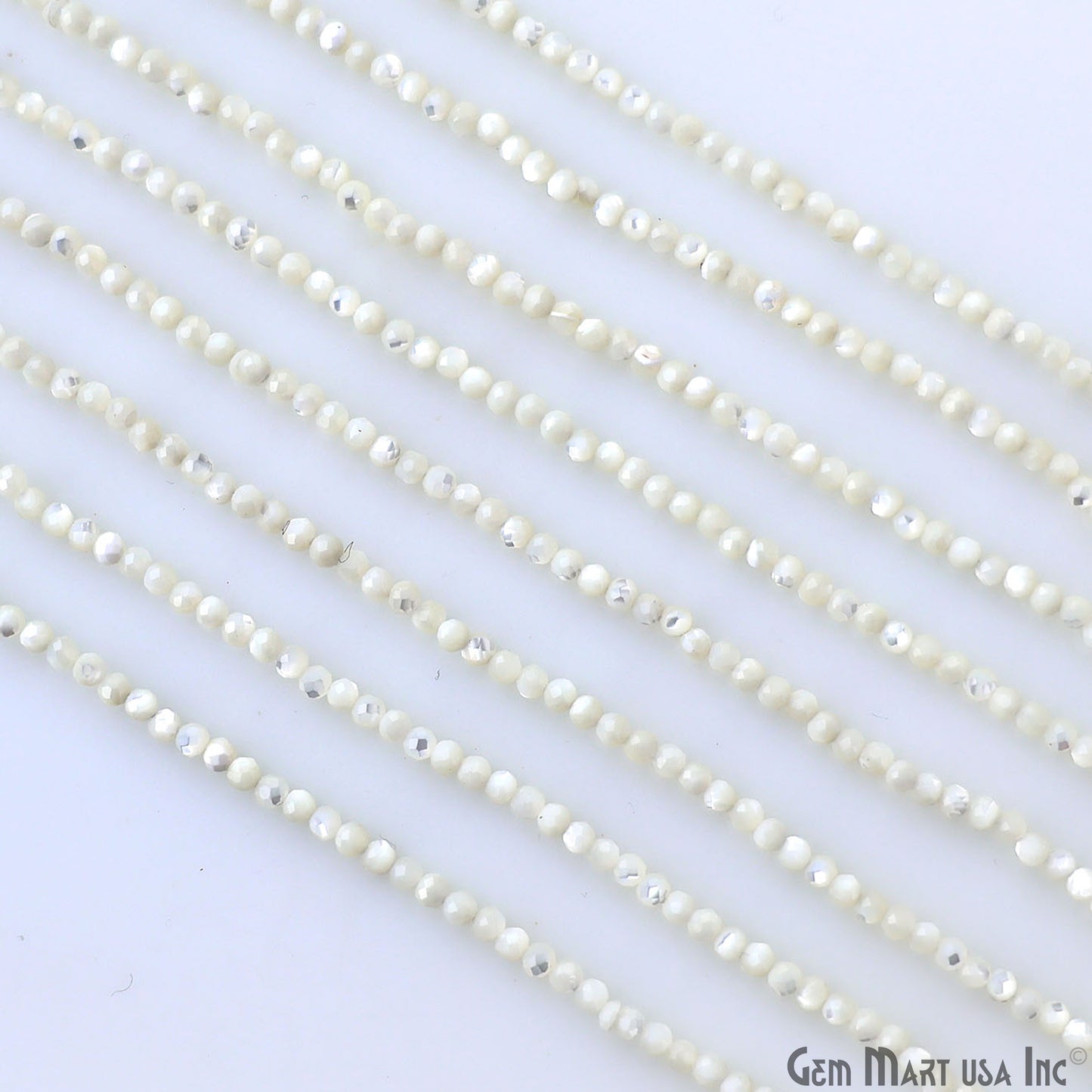 Mother of Freshwater Pearl Rondelle Beads, 12-13 Inch Gemstone Strands, Drilled Strung Nugget Beads, Faceted Round, 2-2.5mm