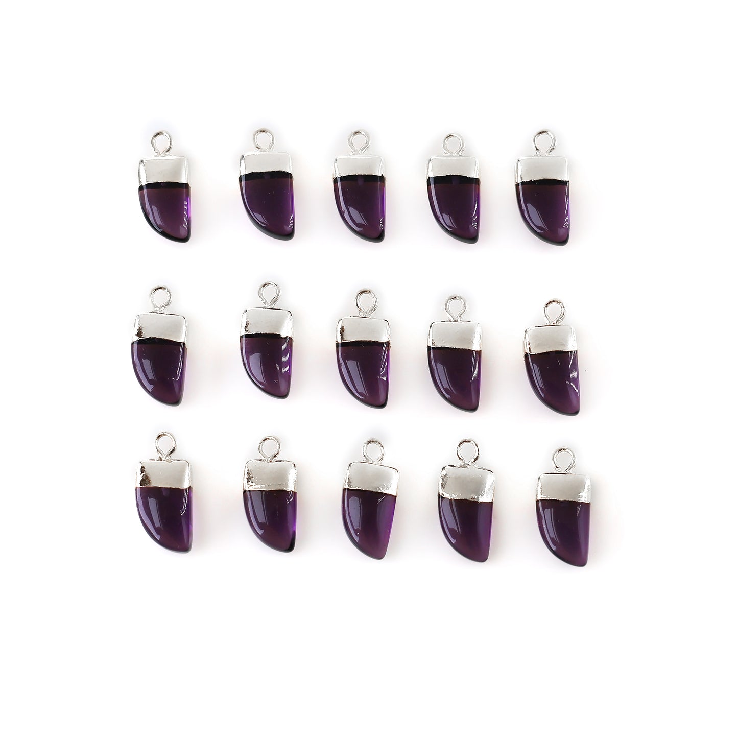 Tiger Nail Shape Silver Electroplated 16x8mm Gemstone Connector