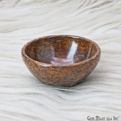 Natural Calligraphy Mini Carved Gemstone Bowl Cup 2 inch