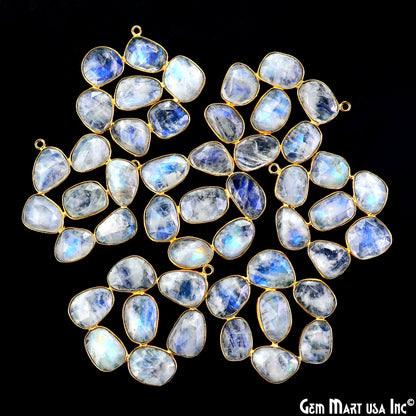 Rainbow Moonstone Gold Plated 37mm Dangle Finding Component