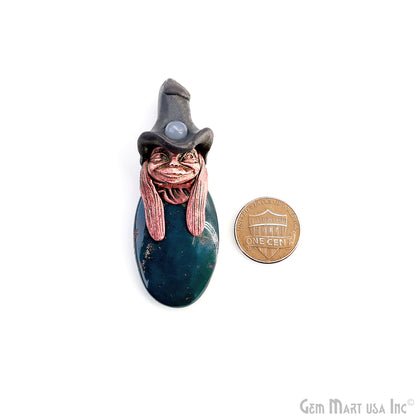 Pixie Aventurine Crystal Clay Pendant, Elfin Clay Pendant Necklace, Master Merlin Healing Pendant