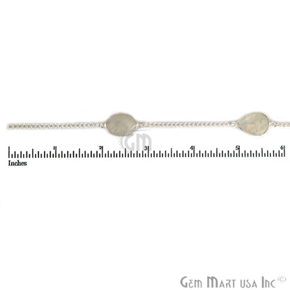 Rainbow 15mm up Silver Plated Mix Shape Bezel Link Connector Chain