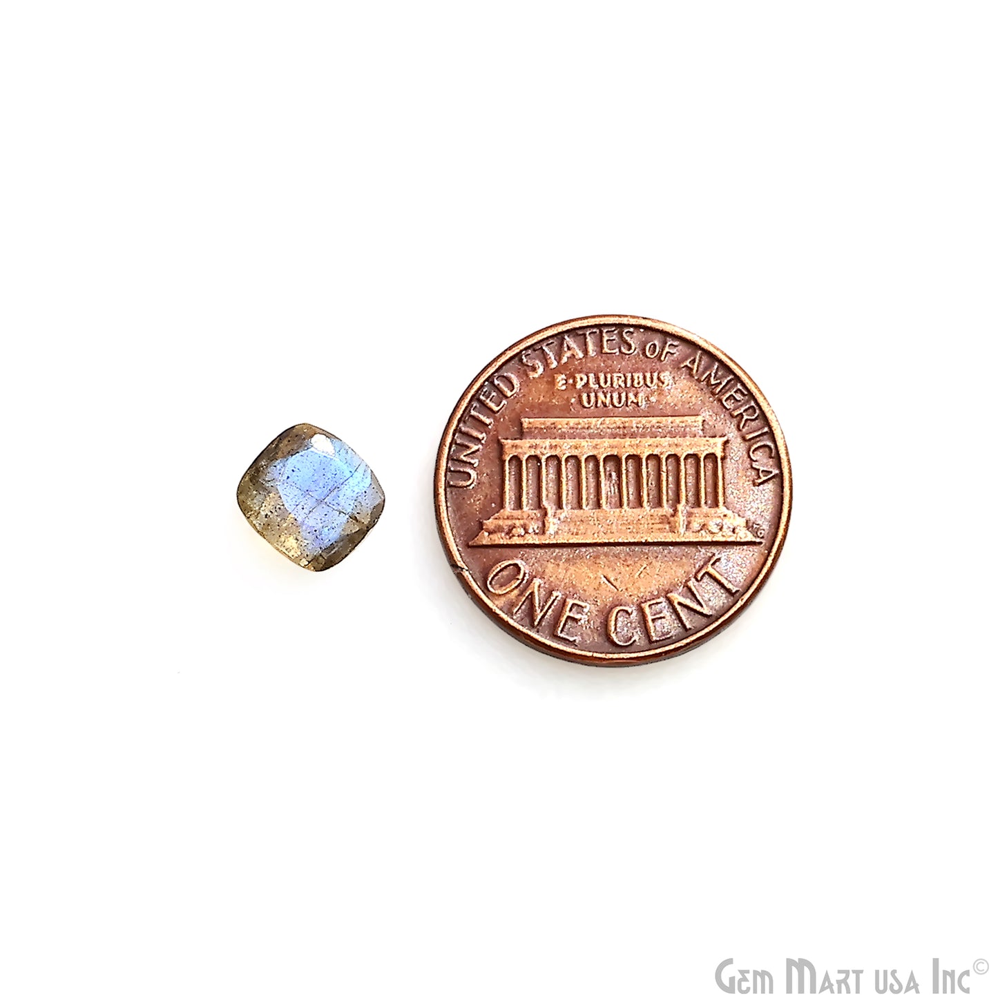 Labradorite Wholesale Gemstones, 100% Natural Semi-Precious Gems, Blue Flash Faceted Loose Gems, 7mm, Cushion, 5PC Lot