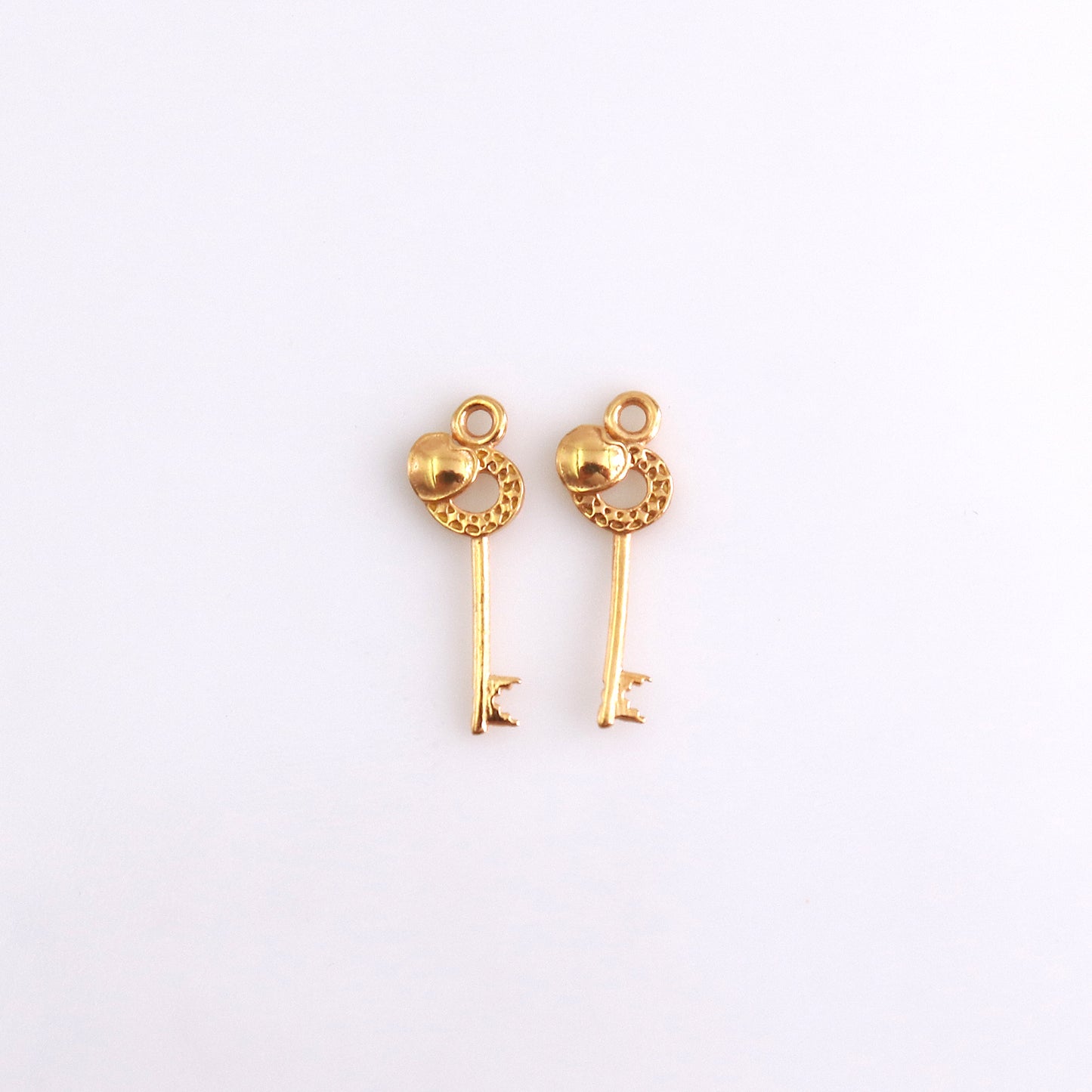 Key Shape Charm Gold Finding Jewelry Supplies