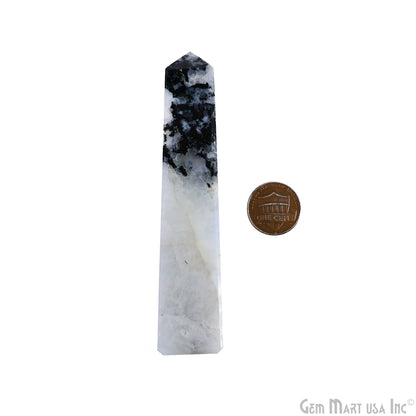 Rainbow Moonstone Gemstone Rectangle Tower Shape 4Inch Crystal Tower Obelisk Healing Meditation Gemstones