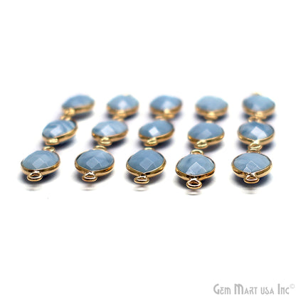 Gemstone Marquise 8x12mm Double Bail Gold Bezel Connector