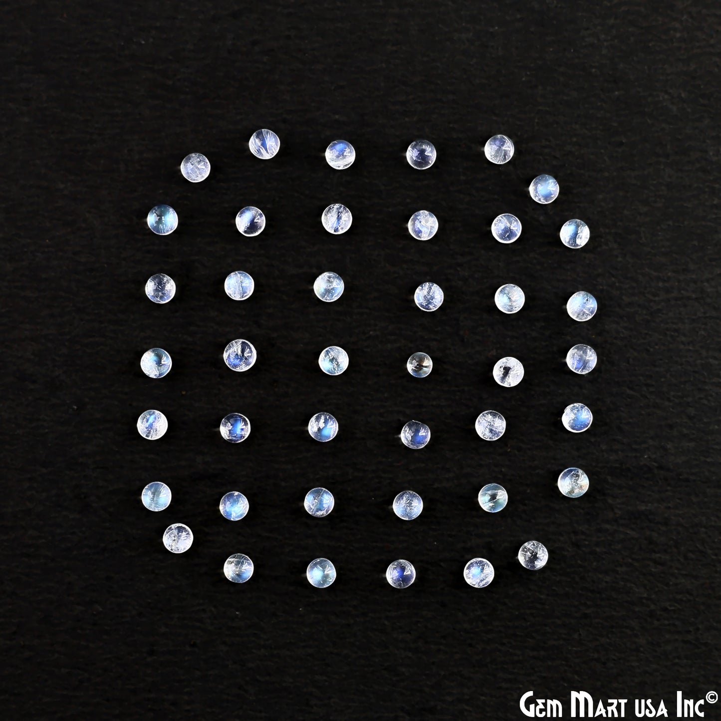 Rainbow Moonstone Wholesale Gemstones, 100% Natural Semi-Precious Gems, Rainbow Cabochons Loose Gems, 3mm, Round, 5 Carats