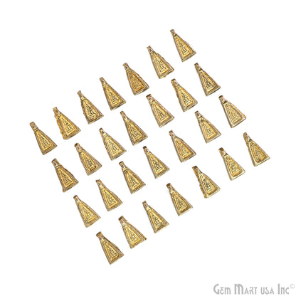 Brass Geometric Triangular Egyptian Antique Charms, Tribal Boho Vintage Finding Charms, Pyramid Amulets for Jewelry Supply