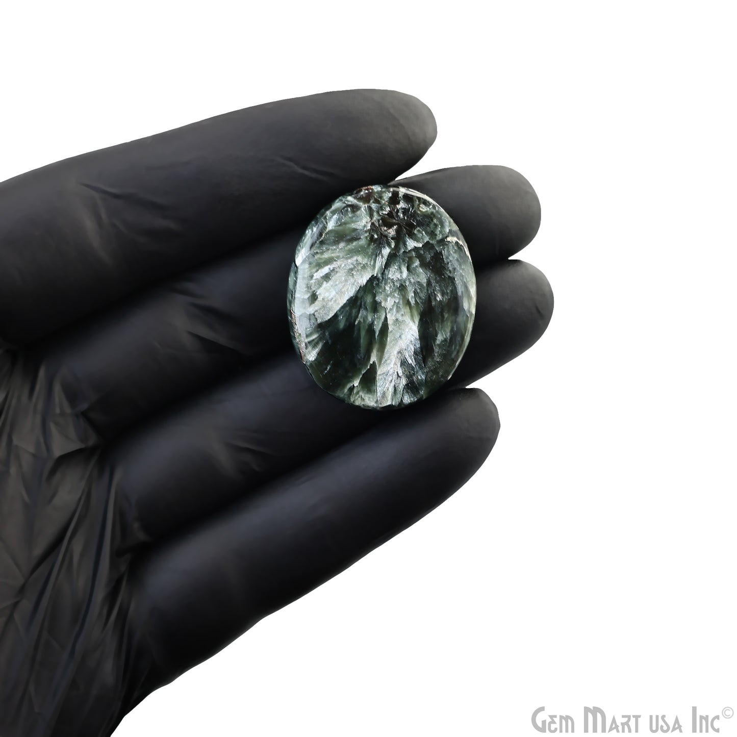 Natural Seraphinite Cab Striped Cabochon Gemstones, 1 pc