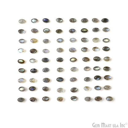 Labradorite Wholesale Gemstones, 100% Natural Semi-Precious Gems, Grey Cabochons Loose Gems, 6x4mm, Oval, 5 Carats