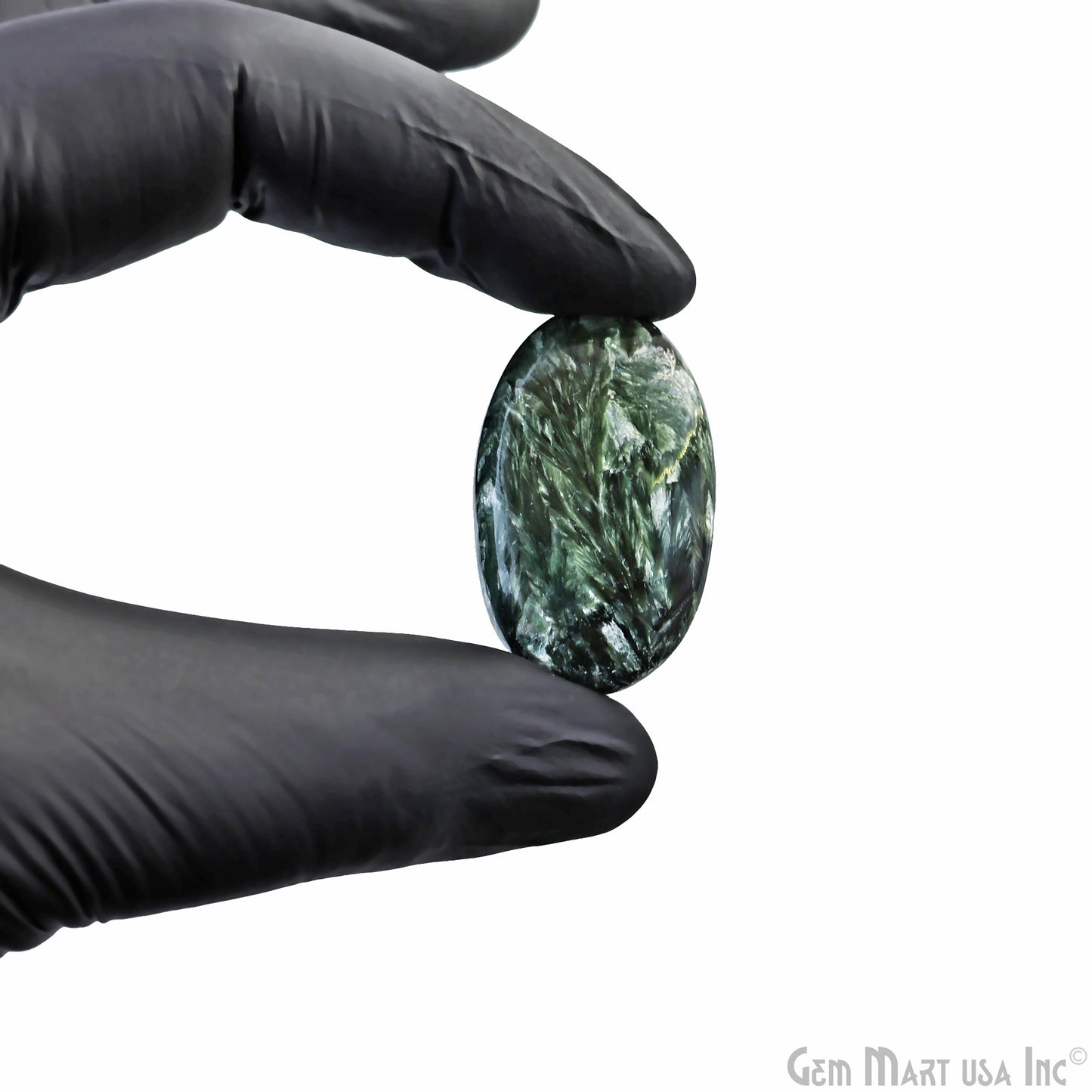 Natural Seraphinite Cab Striped Cabochon Gemstones, 1 pc