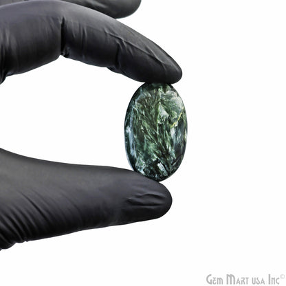 Natural Seraphinite Cab Striped Cabochon Gemstones, 1 pc
