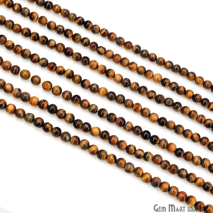 Tiger Eye Smooth Round Drilled Beads 3-5mm Waist Beads, Rondelle Bead Strand 13 Inch