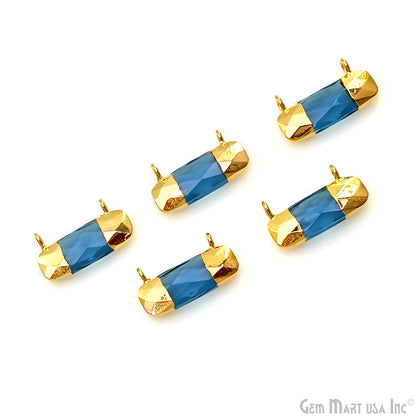 Iolite Rectangle 21x11mm Gold Electroplated Cat Bail Connector