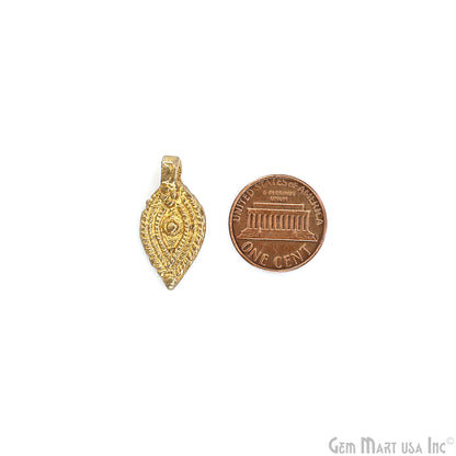 Authentic Antique Brass Marquise Eye Vintage Charms, Gold Plated Boho Tribal Jewelry for Bracelet, Pendant, Custom gift for her, mom