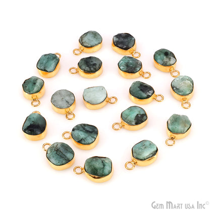 Rough Gemstone 15x10mm Gold Plated Single Bail Connector