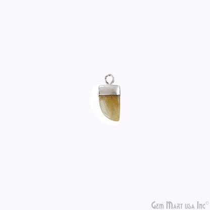 Tiger Nail Shape Silver Electroplated 16x8mm Gemstone Connector