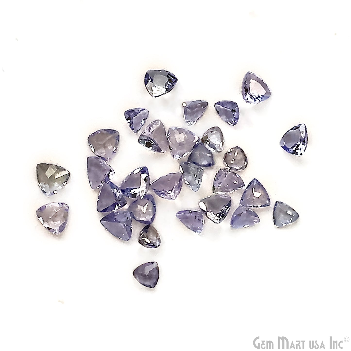 Tanzanite Wholesale Gemstones, 100% Natural Precious Gems, Blue and Purple Faceted Loose Gems, 3-4mm, Trillion, 5 Carats