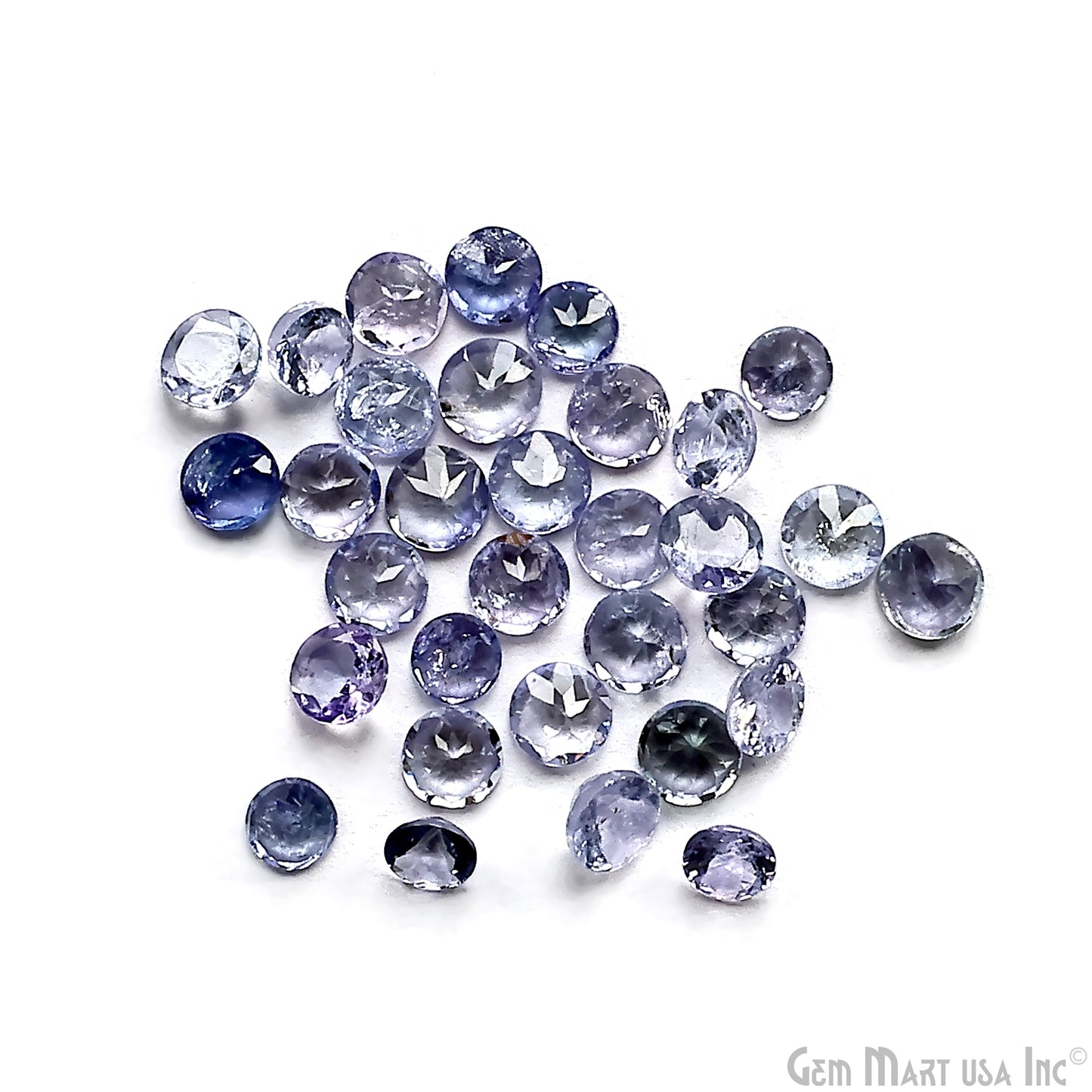 Tanzanite Wholesale Gemstones, 100% Natural Precious Gems, Blue and Purple Faceted Loose Gems, 5mm, Round, 5 Carats