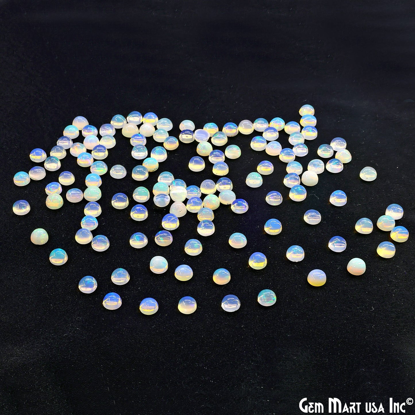 Ethiopian Opal Wholesale Gemstones, 100% Natural Precious Gems, White Cabochons Loose Gems, 5mm, Round, 10PC