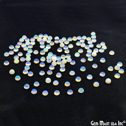 Ethiopian Opal Wholesale Gemstones, 100% Natural Precious Gems, White Cabochons Loose Gems, 5mm, Round, 10PC