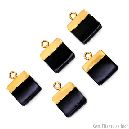 Rectangle 15x12mm Gold Electroplated Single Bail Gemstone Connector