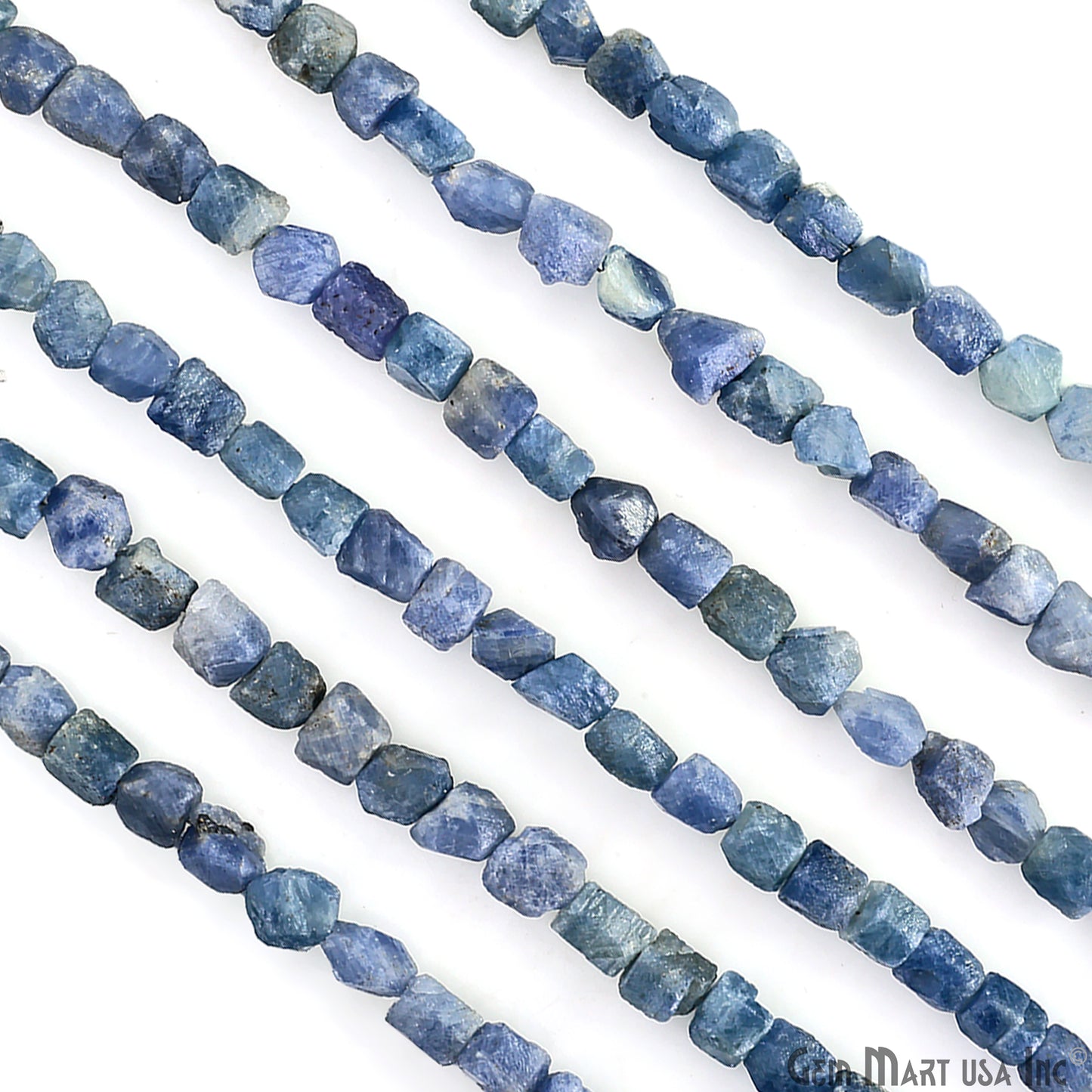 Sapphire Rough Beads, 9 Inch Gemstone Strands, Drilled Strung Briolette Beads, Free Form, 7x5mm