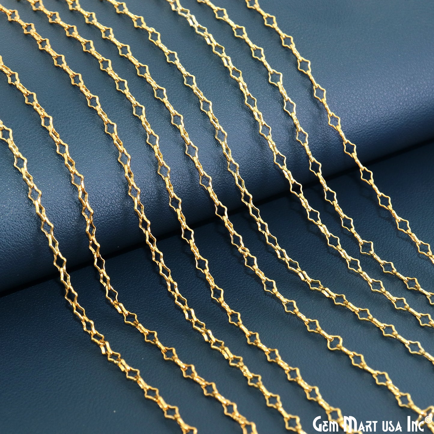 Clover Shape Finding Chain 6x4mm Gold Plated Station Rosary Chain