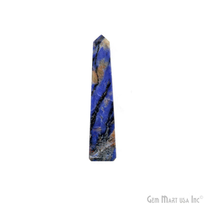 Sodalite Gemstone Rectangle Tower Shape 4Inch Crystal Tower Obelisk Healing Meditation Gemstones