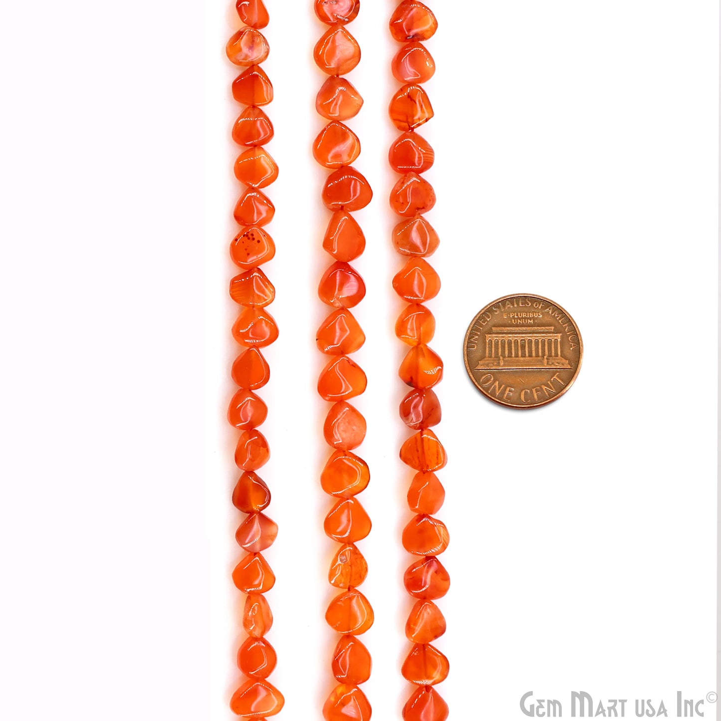 Carnelian Smooth Heart Drilled Beads 5-7mm Waist Beads, Rondelle Bead Strand 13 Inch