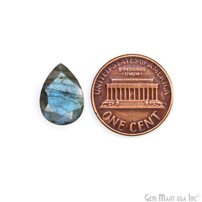 Labradorite Wholesale Gemstones, 100% Natural Semi-Precious Gems, Blue Flash Faceted Loose Gems, 10x14mm, Pears, 2PC Lot