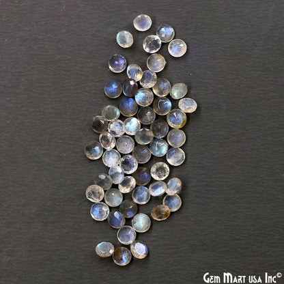 Labradorite Wholesale Gemstones, 100% Natural Semi-Precious Gems, Blue Flash Faceted Loose Gems, 5mm, Round, 10PC Lot