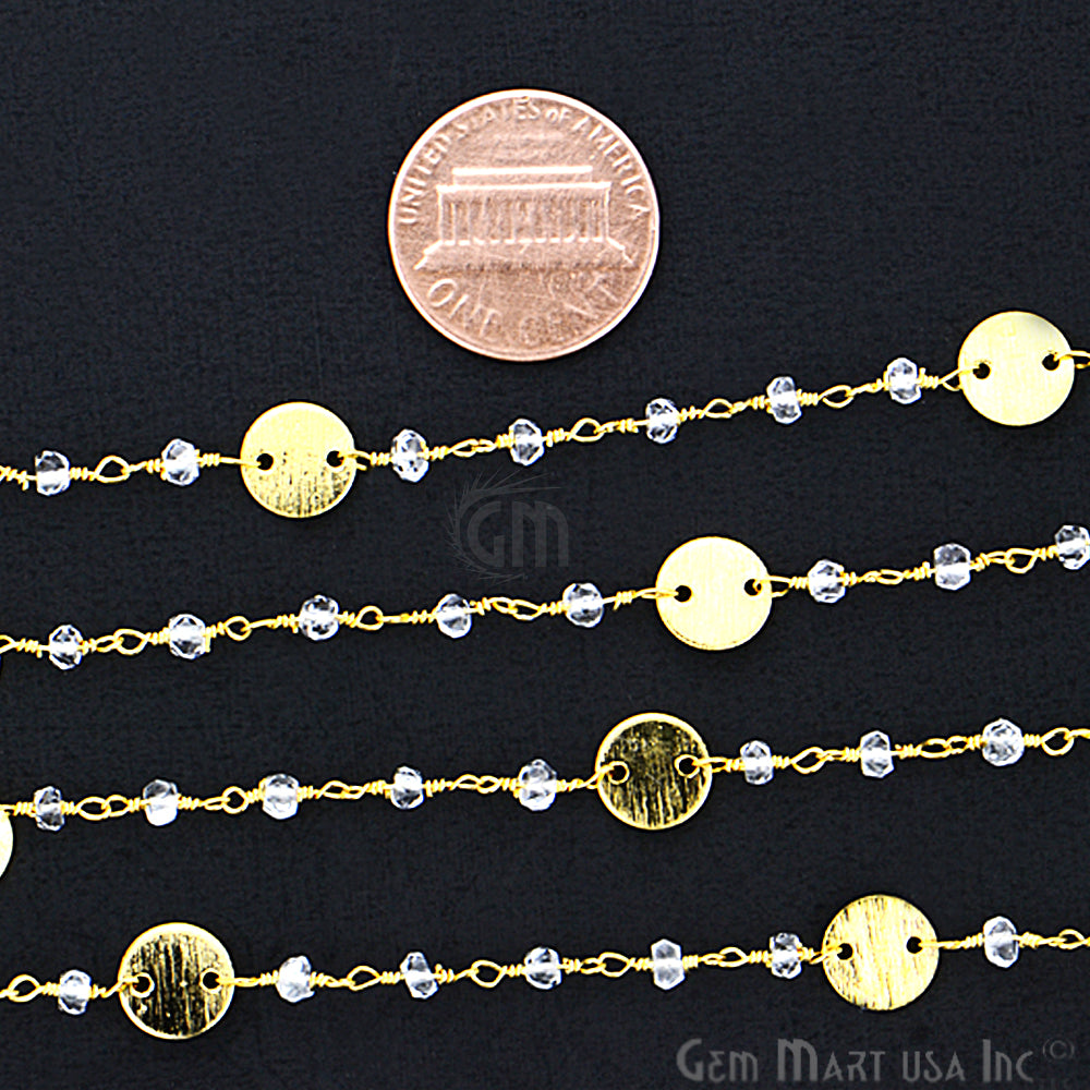 Crystal Beads With Round Finding Wire Wrapped Gold Plated Fancy Rosary Chain