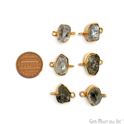 Herkimer Diamond Organic 19x15mm Gold Plated Finding Earing Connector