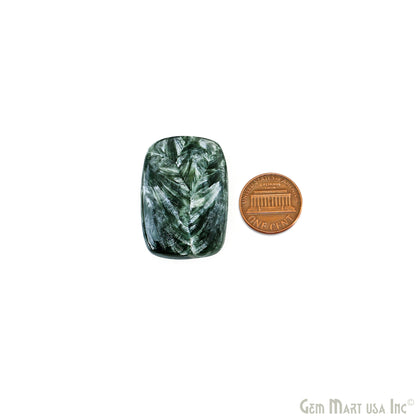 Natural Seraphinite Cab Striped Cabochon Gemstones, 1 pc