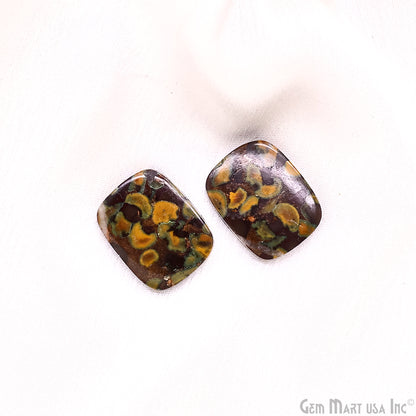 Fruit Jasper Octagon Shape 26x16mm Loose Gemstone For Earring Pair
