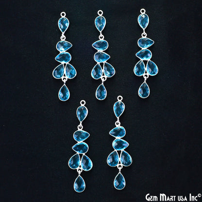 Swiss Blue Topaz 54x14mm Single Bail Chandelier Finding Component