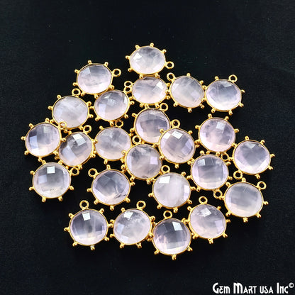Round 17x15mm Design Bezel Gold Plated Single Bail Gemstone Connector