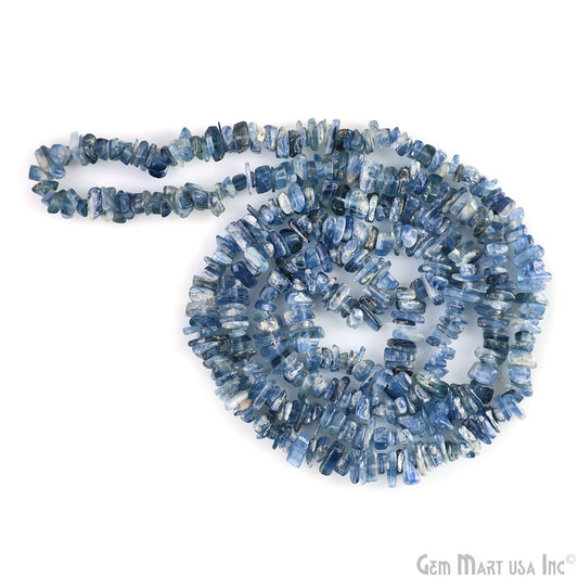 Kyanite Chip Beads, 34 Inch, Natural Chip Strands, Drilled Strung Nugget Beads, 3-7mm, Polished, GemMartUSA (CHKY-70001)