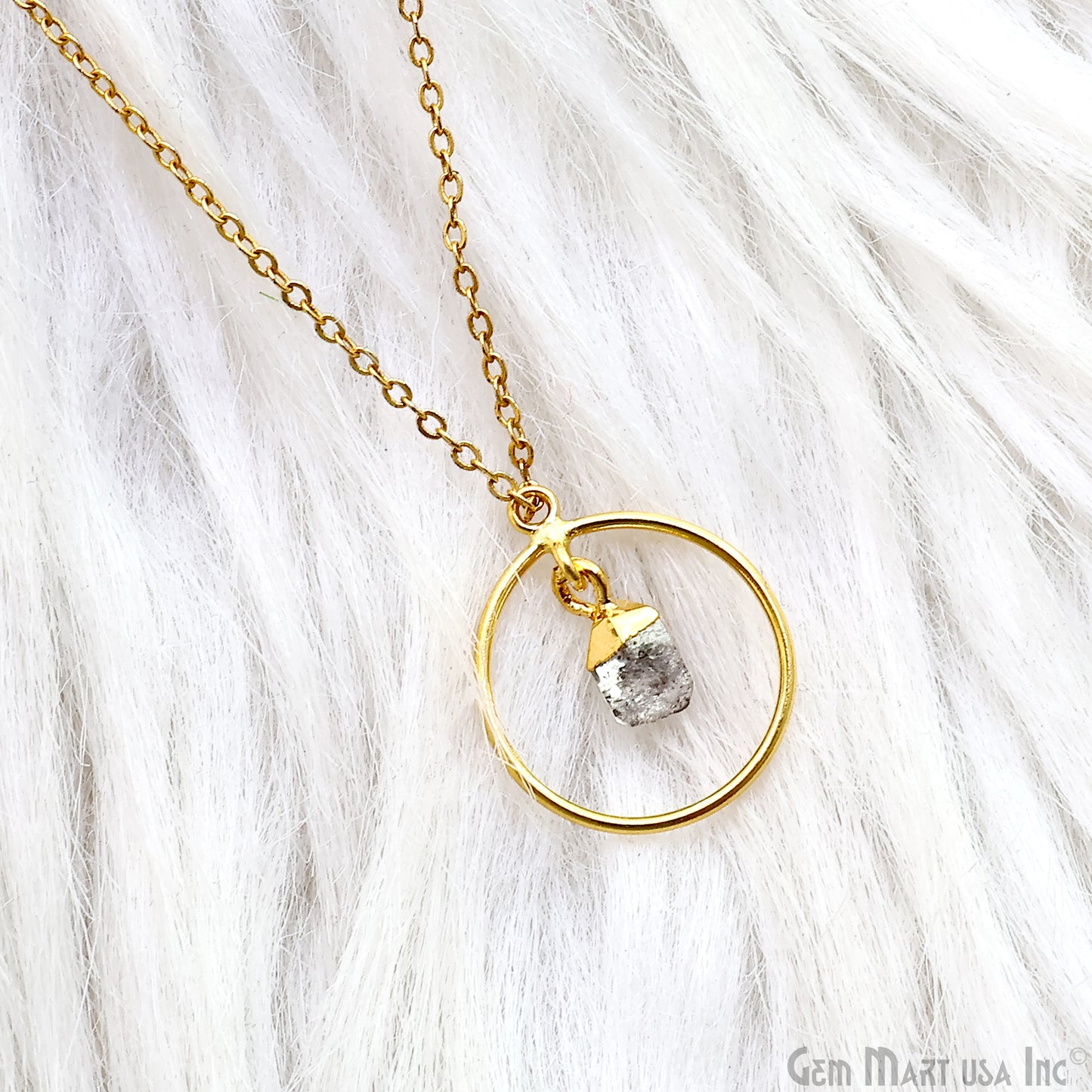 DIY Round Rough Gemstone Connector - 1pc
