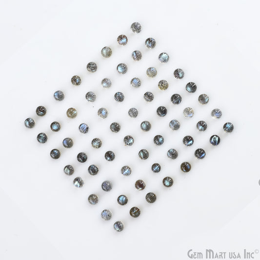 Labradorite Wholesale Gemstones, 100% Natural Semi-Precious Gems, Grey Cabochons Loose Gems, 4mm, Round, 5 Carats